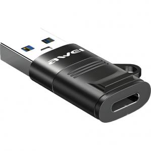 Adapter USB AWEI CL-13 USB-A - USB-C, czarny