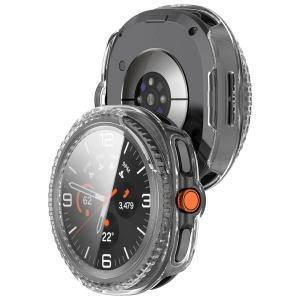 Etui ze szkłem do zegarka Bizon Case+Glass Watch do Galaxy Watch 8 Classic 46 mm, przezroczyste