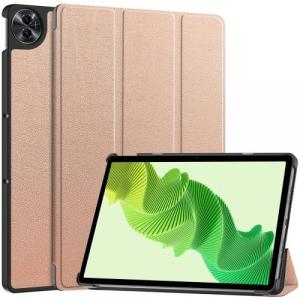 Etui z klapką Bizon Case Tab Croc do Realme Pad 2 11.5, różowozłote