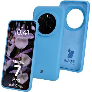Silikonowe etui Bizon Soft Case do Honor Magic7 Pro, niebieskie