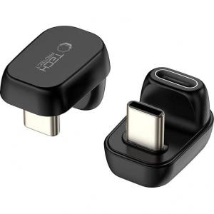 Adapter kątowy USB-C do USB-C, Tech-Protect UltraBoost AA04, 100W, 40Gb/s, czarny