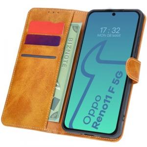 Etui z klapką Bizon Case Pocket do Oppo Reno11 F 5G, brązowe