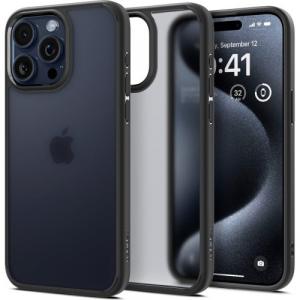 OUTLET: Etui Spigen Ultra Hybrid do iPhone 15 Pro, półprzezroczysto-czarne