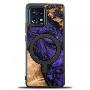 Drewniane etui do Motorola Edge 40 Pro, Bewood Unique Violet do MagSafe