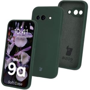 Silikonowe etui Bizon Soft Case do Google Pixel 9a, ciemnozielone