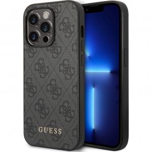 OUTLET: Etui Guess 4G Metal Gold Logo do iPhone 14 Pro Max, szare