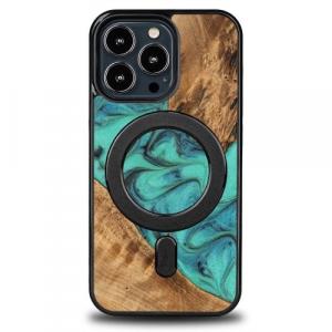 Drewniane etui Bewood do iPhone 13 Pro, Turquoise