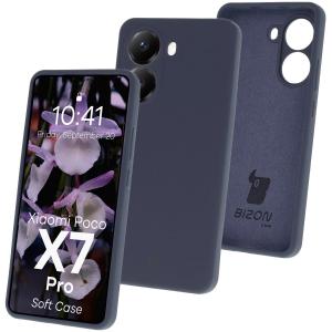Silikonowe etui Bizon Soft Case do Xiaomi POCO X7 Pro, ciemnoniebieskie