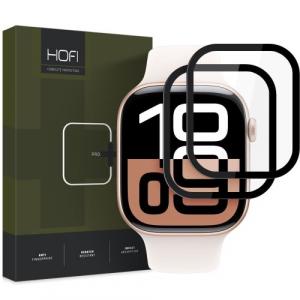 Szkło hybrydowe na ekran Hofi Hybrid Pro+ do Apple Watch 10 42mm, z czarną ramką, 2 sztuki