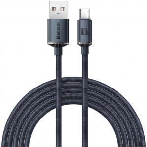 OUTLET: Kabel Baseus Crystal Shine 100W 5A 480Mbps USB-A do USB-C 2m, czarny