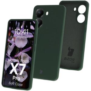 Silikonowe etui Bizon Soft Case do Xiaomi POCO X7 Pro, ciemnozielone