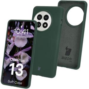 Silikonowe etui Bizon Soft Case do OnePlus 13, ciemnozielone