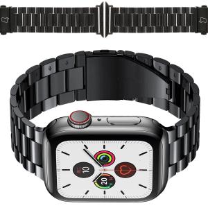 Pasek ze stali nierdzewnej Bizon Strap Watch Aura do Apple Watch 41/40/38 mm, czarny