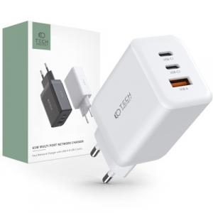 Ładowarka sieciowa Tech-Protect C65W 3-PORT Network 65W USB-C, PD, biała