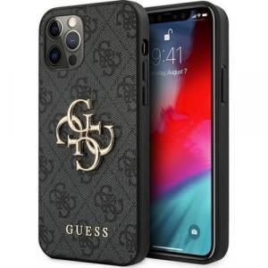 Etui Guess 4G Big Metal Logo do iPhone 12 / 12 Pro, szare