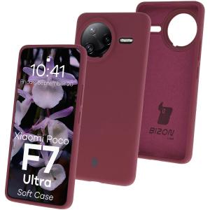 Silikonowe etui Bizon Soft Case do Xiaomi POCO F7 Ultra, ciemnofioletowe