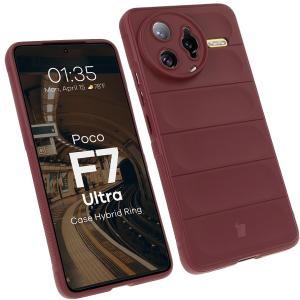 Pancerne etui Bizon Case Tur do Xiaomi Poco F7 Ultra, burgundowe