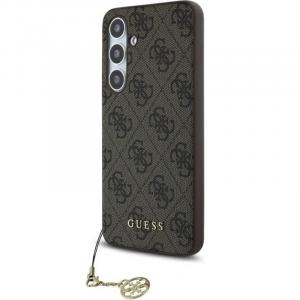 OUTLET: Etui Guess 4G Charms Collection do Galaxy S24 FE, brązowe