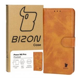 Etui z klapką Bizon Case Pocket do Xiaomi Poco X6 Pro, brązowe