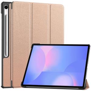 Etui z klapką Bizon Case Tab Croc do Galaxy Tab S10 FE Plus, różowozłote