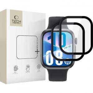 Szkło hybrydowe Tech-Protect Glass Flex+ do Huawei Watch Fit 4 / 3, 2 sztuki, przezroczyste z czarną ramką