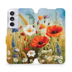 Etui z klapką do Galaxy A55 5G, Mobiwear Book, łąkowe kwiaty