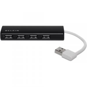 Stacja, hub Belkin Travel Hub USB 2.0, USB-A do 4x USB-A, czarna