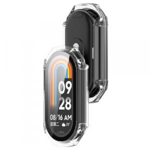 Etui ze szkłem do zegarka Bizon Case+Glass Watch do Xiaomi Smart Band 9, przeźroczysty