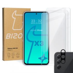 3x Szkło + szybka na aparat BIZON Clear 2 do Galaxy A54 5G