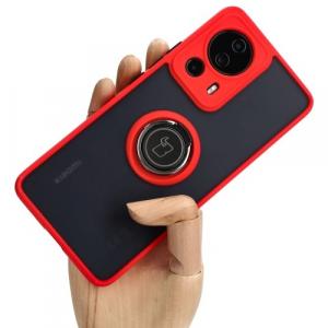 Etui Bizon Case Hybrid Ring do Xiaomi 13 Lite, czerwone