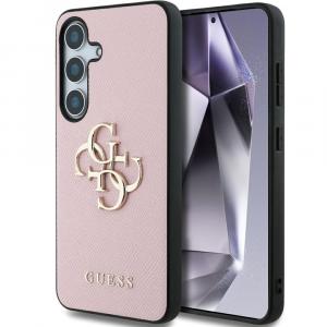 Etui Guess Grained Big 4G Small Classic Logo do Galaxy S25 Plus, różowe