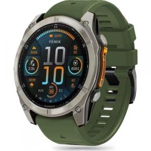 Pasek Tech-Protect Silicone Line, QuickFit 26mm do Garmin Fenix 8 (51 mm) / 7X Pro / 7X / 6X Pro, ciemnozielony