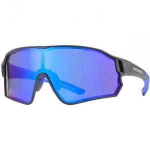 OUTLET: Polaryzacyjne okulary rowerowe Rockbros 10138 - czarno / niebieskie