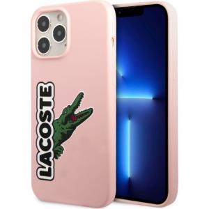 Etui Lacoste Hardcase Silicone Head Crocodile do iPhone 13 Pro Max, różowe