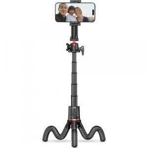 Uchwyt, kijek, statyw Tech-Protect L07S Bluetooth Selfie Stick Flexible Tripod, czarny