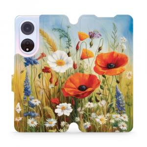 Etui z klapką do Oppo A98 5G, Mobiwear Book, łąkowe kwiaty