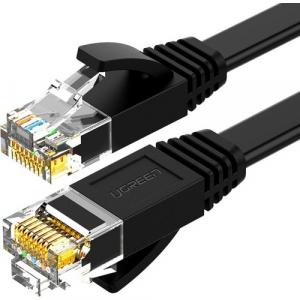 Kabel sieciowy płaski LAN Ethernet Ugreen RJ45 Cat 6 UTP, 1000Mbps, 0,5m, czarny