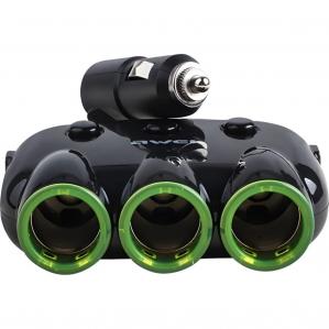 Rozgałęźnik samochodowy AWEI C-35, 3x 12V + 2x USB, rozdzielacz, czarny