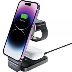 Ładowarka indukcyjna Tech-Protect A28 3w1 Magnetic MagSafe Wireless Charger Qi 15W, czarna