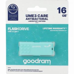 Pendrive USB-A 3.2 Gen 1, Goodram UME3 Care 16GB, 60MB/s, turkusowy