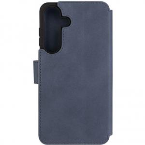 Etui zamykane z naturalnej skóry Fixed ProFit do Galaxy S25 Plus, niebieskie