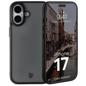 Etui Bizon Case Angelo do iPhone 17, przydymione z czarną ramką