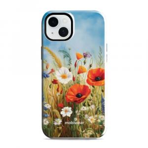 Etui ochronne do iPhone 15 Plus, Mobiwear Elite Pro, łąkowe kwiaty