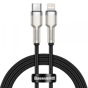 Kabel Baseus Cafule Metal USB-C do Lightning 20W 1m, czarny