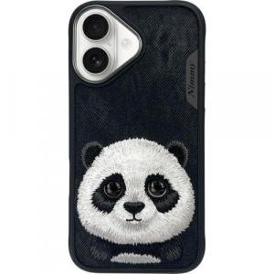 Etui Nimmy Big Eyed Pet 2.0 Panda do iPhone 16, czarne z pandą