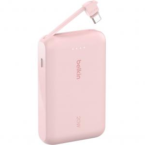 Bateria Belkin Boost Power Bank 10K 20W 10000 mAh z kablem USB-C PD, różowa