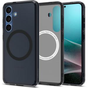 Etui Spigen Ultra Hybrid Mag do MagSafe do Galaxy S25, półprzezroczysto-czarne