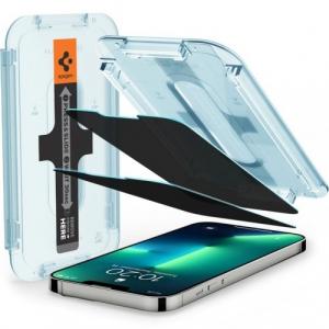 Szkło do etui + Aplikator Spigen Glas.tr EZ Fit Privacy 2-Pack iPhone 14 / 13 Pro / 13