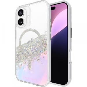 Etui Case-Mate Karat Holographic Soap Bubble MagSafe do iPhone 16, przeroczyste, opalizujące z srebrnymi dodatkami