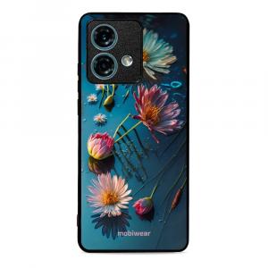 Etui ochronne do Motorola Edge 40 Neo, Mobiwear Glossy Case, niebiesko-kwieciste